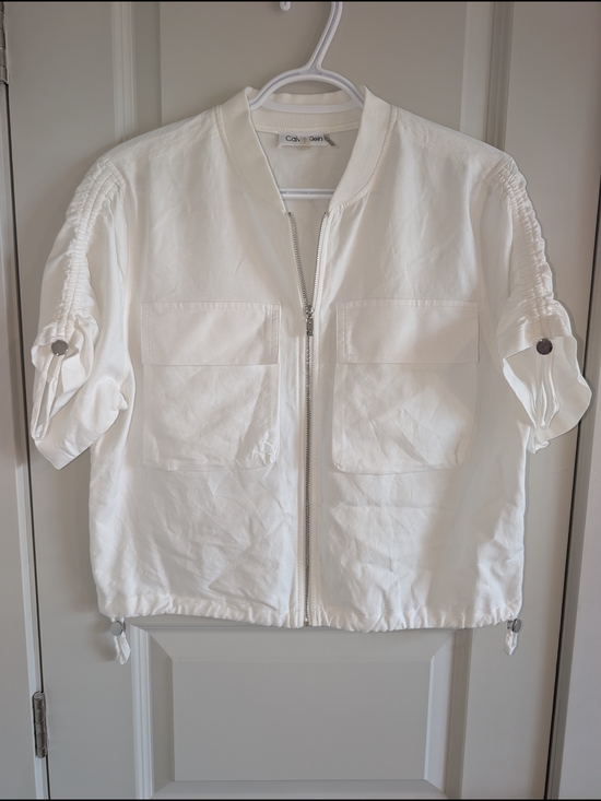 Calvin Klein Jackets & Blazers - NWOT Calvin Klein White Short-Sleeve Light Jacket